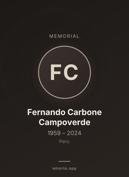 Memorial portrait of Fernando Carbone Campoverde