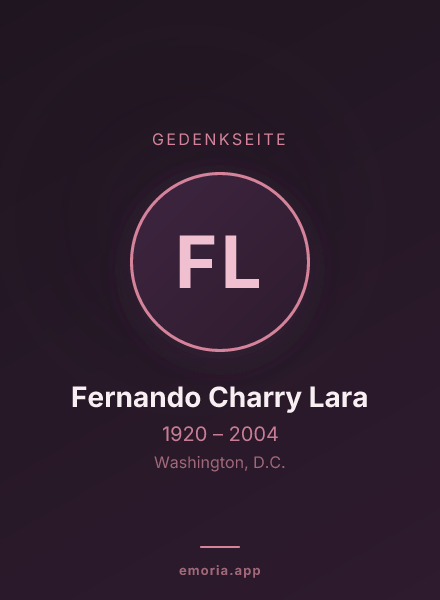 Gedenkportrait von Fernando Charry Lara