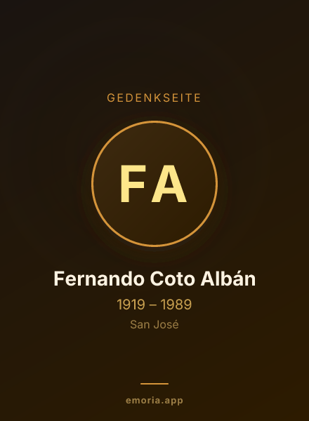 Gedenkportrait von Fernando Coto Albán