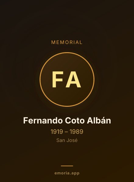Memorial portrait of Fernando Coto Albán