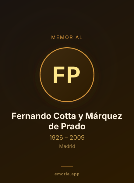 Memorial portrait of Fernando Cotta y Márquez de Prado
