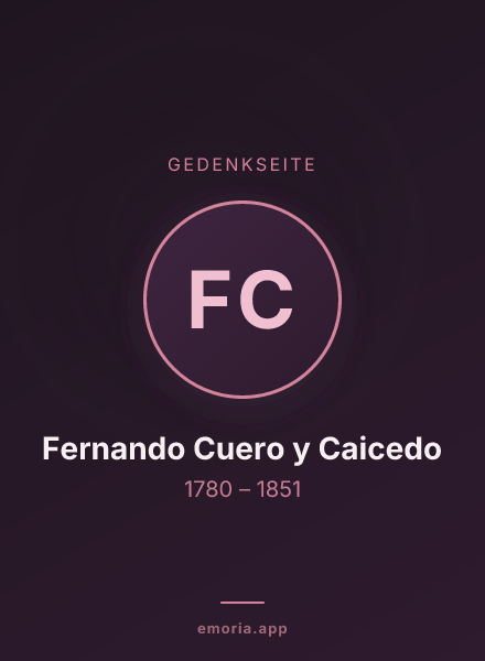 Gedenkportrait von Fernando Cuero y Caicedo