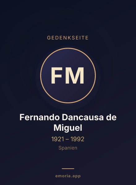 Gedenkportrait von Fernando Dancausa de Miguel
