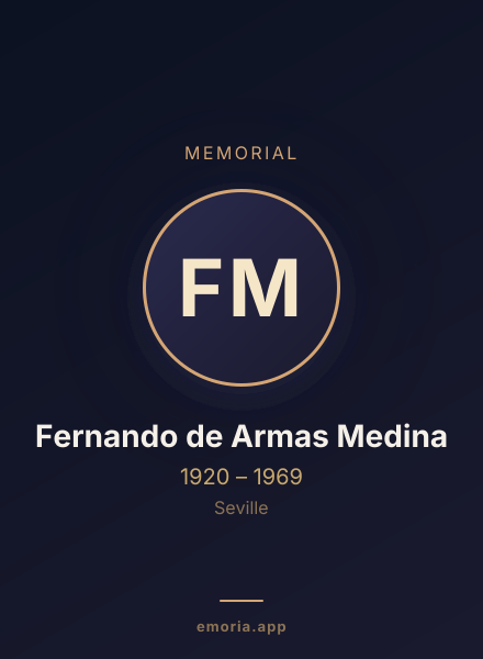 Memorial portrait of Fernando de Armas Medina