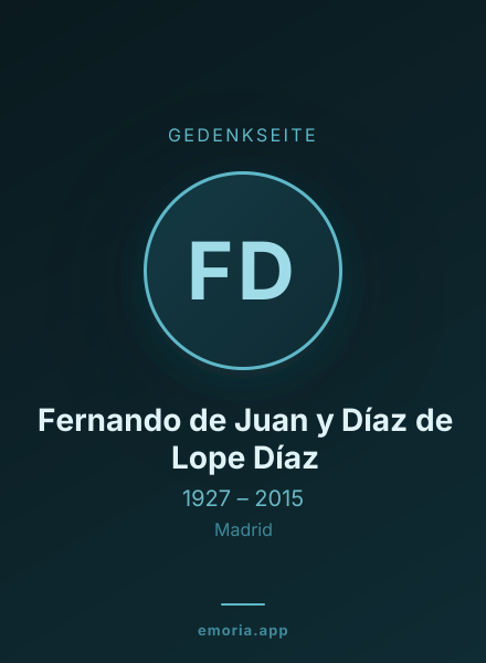 Gedenkportrait von Fernando de Juan y Díaz de Lope Díaz