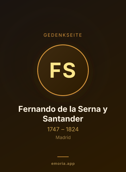 Gedenkportrait von Fernando de la Serna y Santander