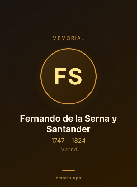 Memorial portrait of Fernando de la Serna y Santander