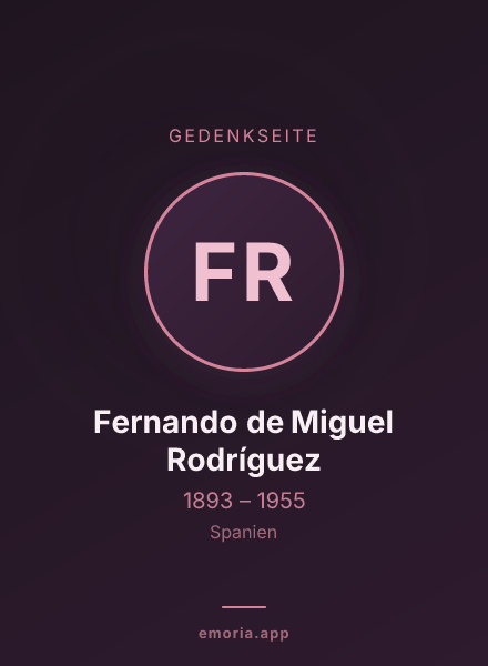 Gedenkportrait von Fernando de Miguel Rodríguez