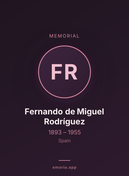 Memorial portrait of Fernando de Miguel Rodríguez