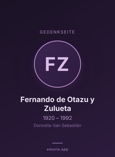 Gedenkportrait von Fernando de Otazu y Zulueta