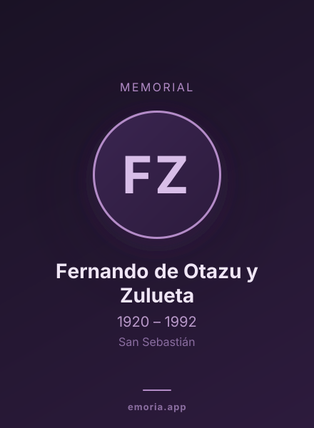 Memorial portrait of Fernando de Otazu y Zulueta
