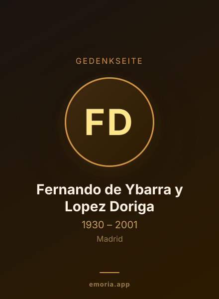 Gedenkportrait von Fernando de Ybarra y Lopez Doriga