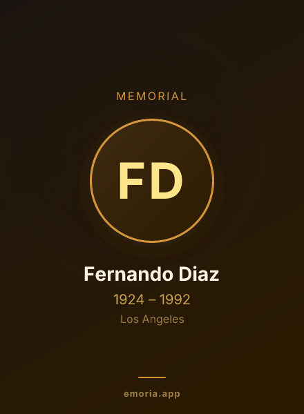Memorial portrait of Fernando Diaz