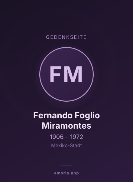 Gedenkportrait von Fernando Foglio Miramontes