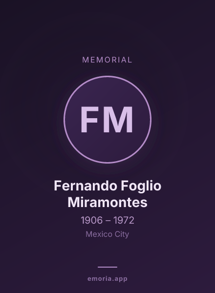 Memorial portrait of Fernando Foglio Miramontes