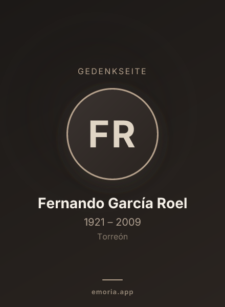 Gedenkportrait von Fernando García Roel