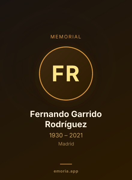 Memorial portrait of Fernando Garrido Rodríguez