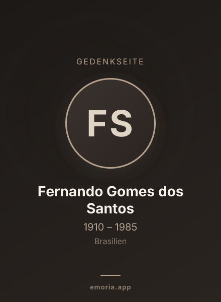 Gedenkportrait von Fernando Gomes dos Santos