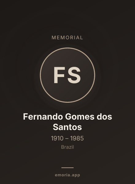 Memorial portrait of Fernando Gomes dos Santos