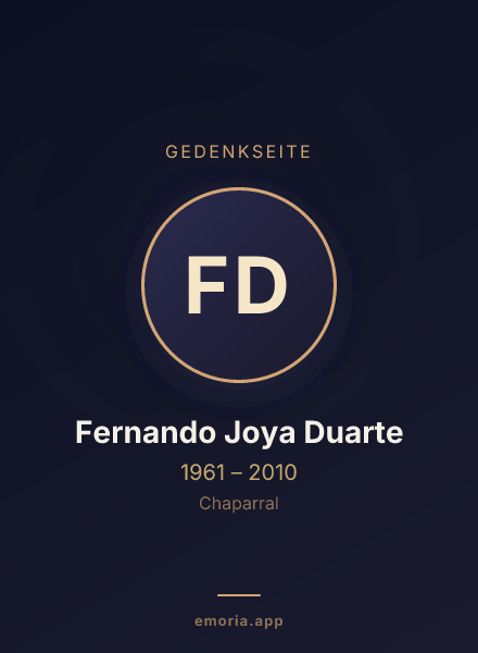 Gedenkportrait von Fernando Joya Duarte