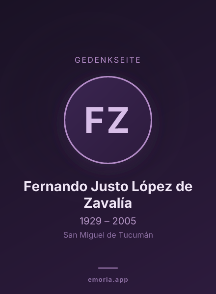 Gedenkportrait von Fernando Justo López de Zavalía