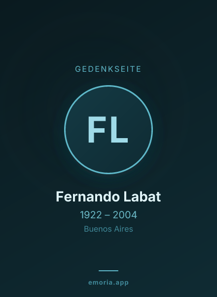 Gedenkportrait von Fernando Labat