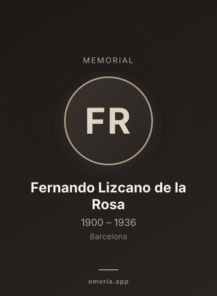 Memorial portrait of Fernando Lizcano de la Rosa