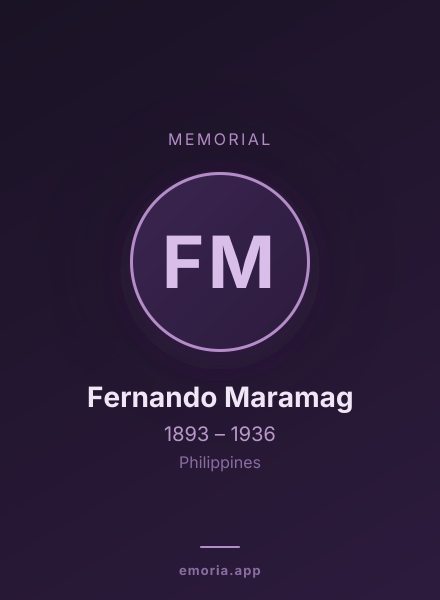 Memorial portrait of Fernando Maramag