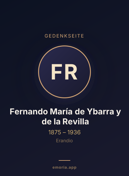 Gedenkportrait von Fernando María de Ybarra y de la Revilla