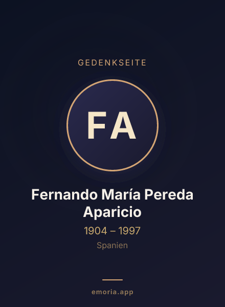 Gedenkportrait von Fernando María Pereda Aparicio
