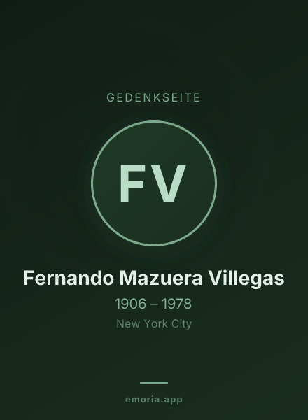 Gedenkportrait von Fernando Mazuera Villegas