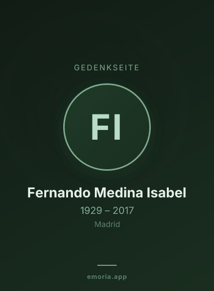 Gedenkportrait von Fernando Medina Isabel