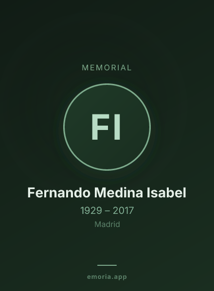 Memorial portrait of Fernando Medina Isabel
