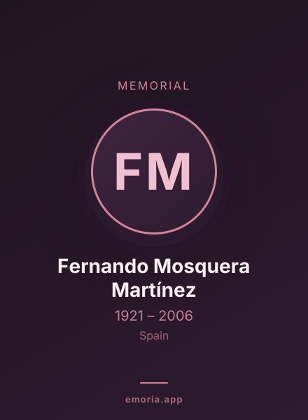 Memorial portrait of Fernando Mosquera Martínez