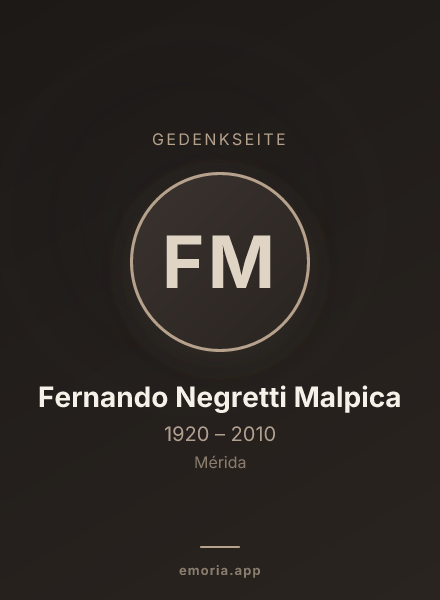 Gedenkportrait von Fernando Negretti Malpica