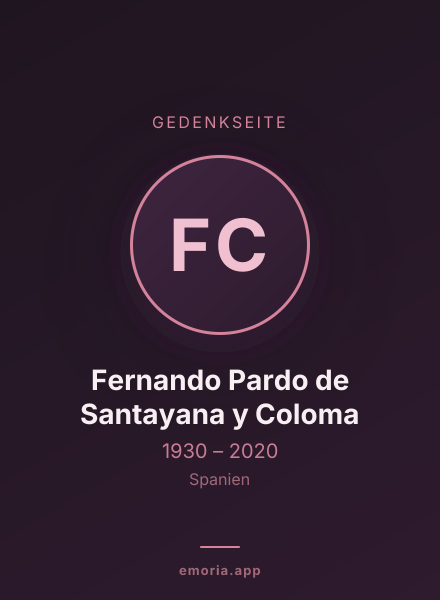 Gedenkportrait von Fernando Pardo de Santayana y Coloma
