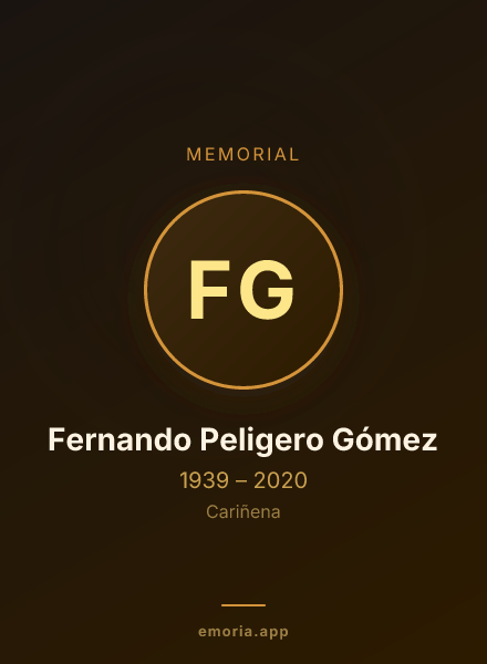 Memorial portrait of Fernando Peligero Gómez
