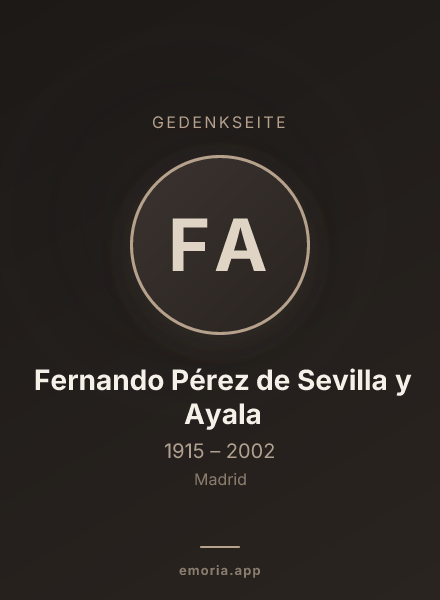 Gedenkportrait von Fernando Pérez de Sevilla y Ayala