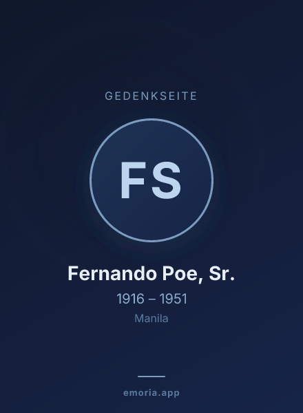 Gedenkportrait von Fernando Poe, Sr.