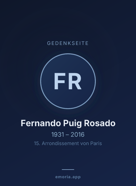 Gedenkportrait von Fernando Puig Rosado