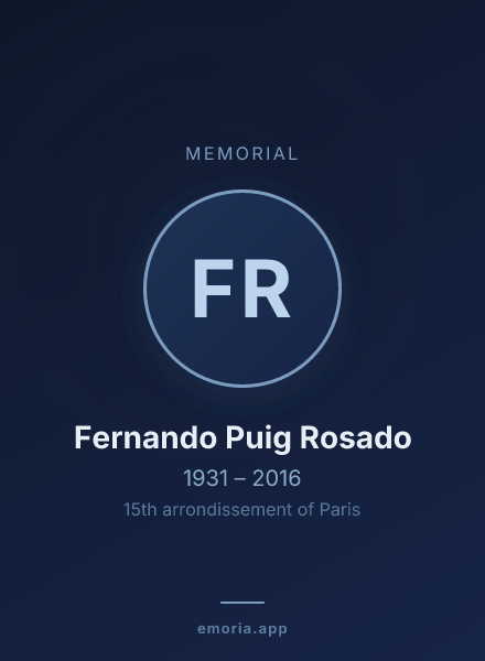 Memorial portrait of Fernando Puig Rosado