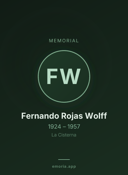 Memorial portrait of Fernando Rojas Wolff