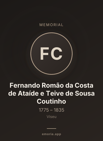 Memorial portrait of Fernando Romão da Costa de Ataíde e Teive de Sousa Coutinho