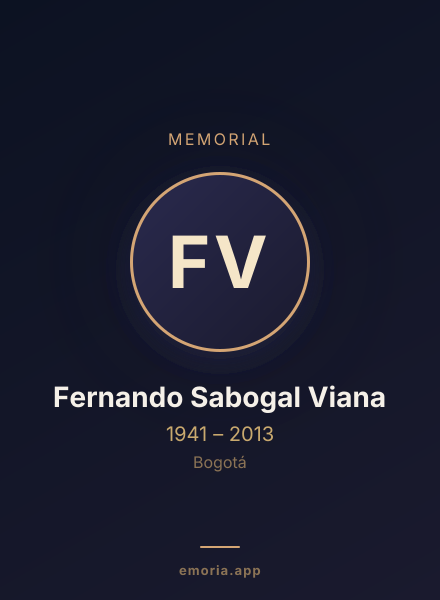 Memorial portrait of Fernando Sabogal Viana
