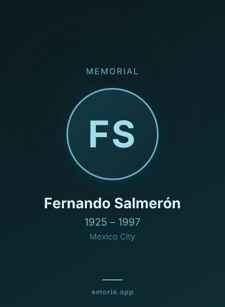 Memorial portrait of Fernando Salmerón