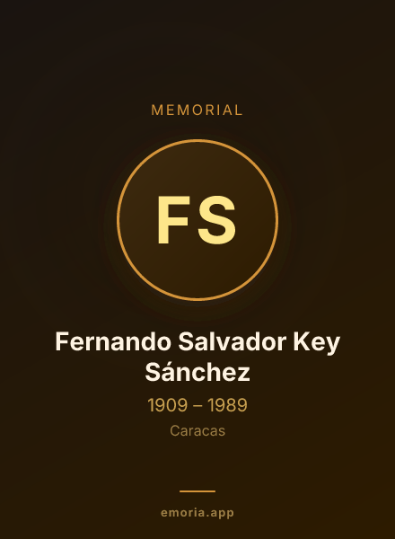 Memorial portrait of Fernando Salvador Key Sánchez