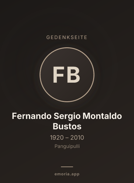 Gedenkportrait von Fernando Sergio Montaldo Bustos