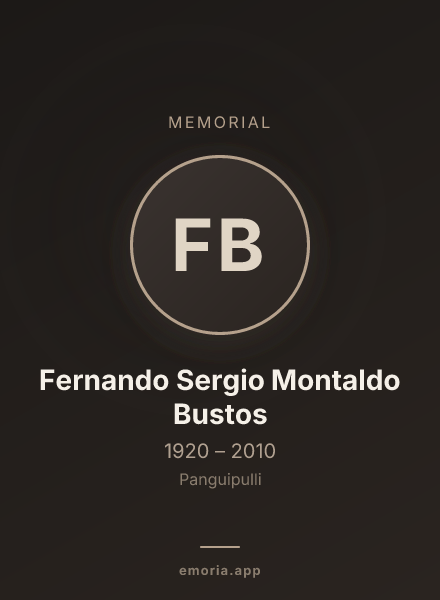 Memorial portrait of Fernando Sergio Montaldo Bustos