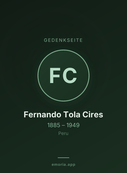 Gedenkportrait von Fernando Tola Cires