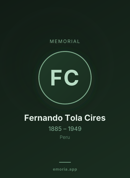Memorial portrait of Fernando Tola Cires